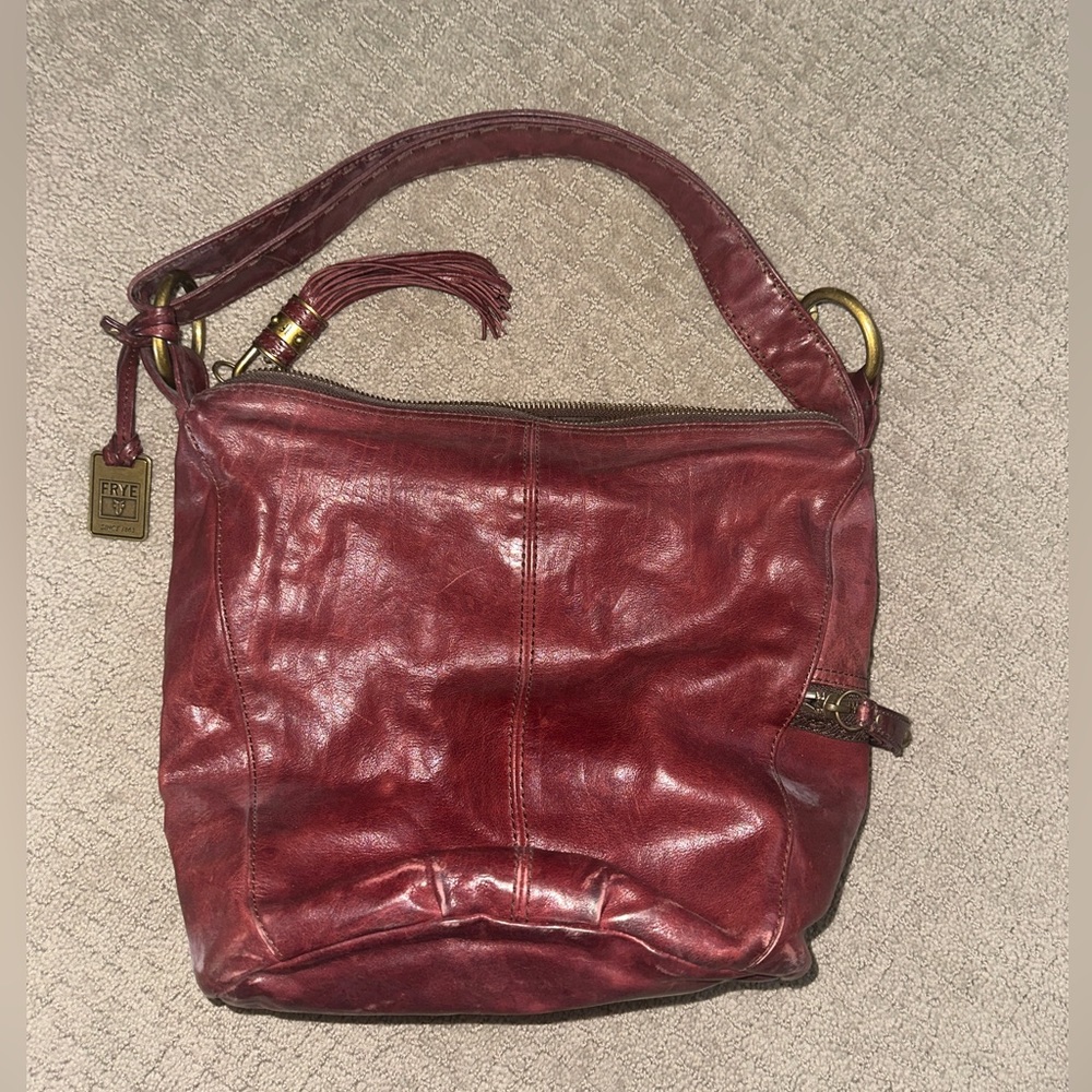 Frye Leather shoulder bag maroon